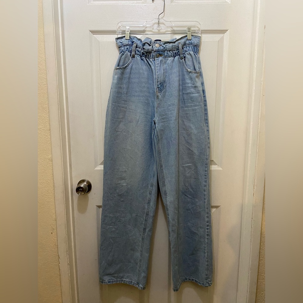 Vintage Womens Jeans High Waist Distressed Light Wash